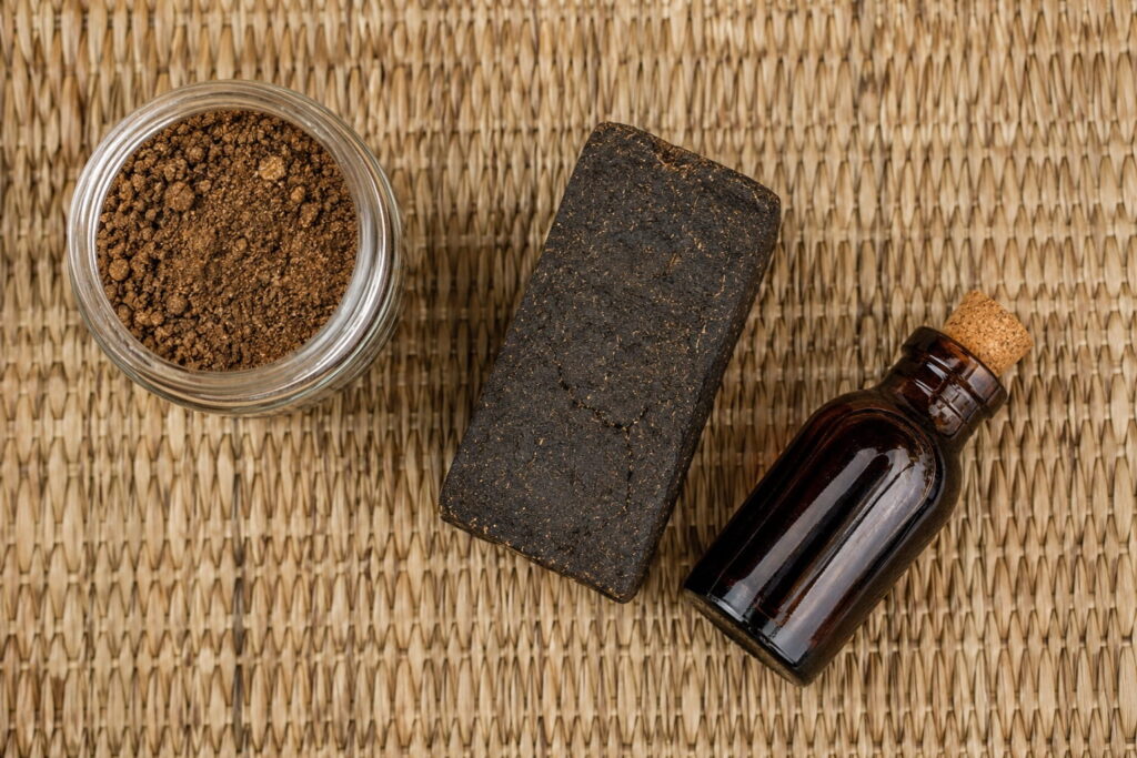 Umhlabelo sold as powder, herbal block, and tonic for traditional use