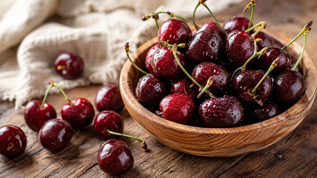 Fresh dark cherries showing the nutritious fruit featured in this guide to the health benefits of cherries