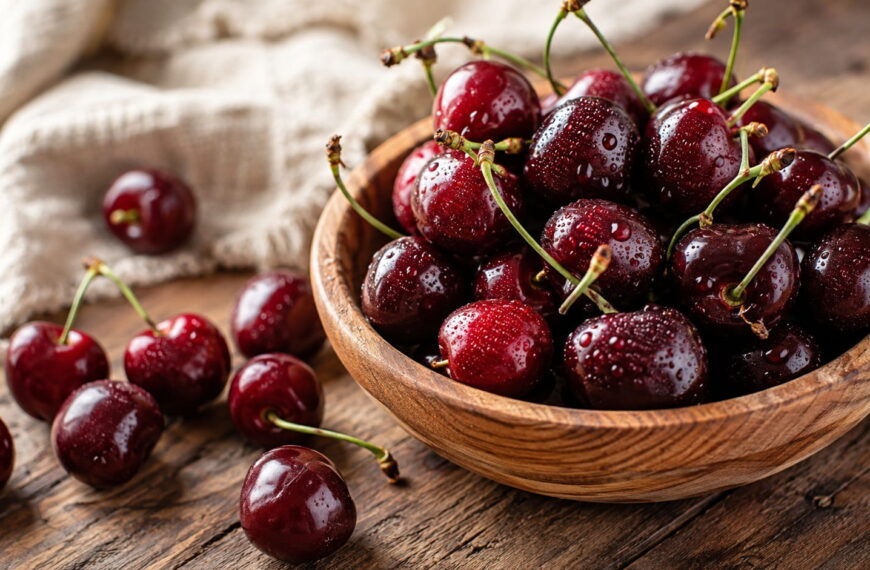 Fresh dark cherries showing the nutritious fruit featured in this guide to the health benefits of cherries